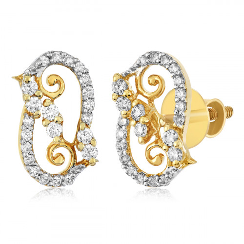 VFM 14K Yellow Gold Diamonds Earring - VFM437