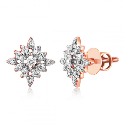 VFM 14K Rose Gold Diamonds Stud Earrings - VFM490