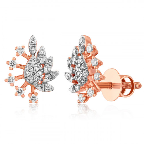 VFM 14K Rose Gold Diamonds Stud Earrings - VFM492