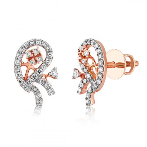 VFM 14K Rose Gold Diamonds Stud Earrings - VFM487