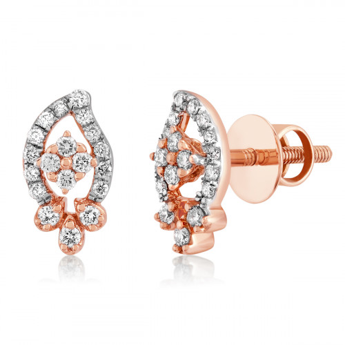 VFM 14K Rose Gold Diamonds Stud Earrings - VFM491