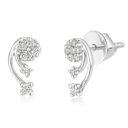 VFM 14K White Gold Diamonds Earring - VFM440