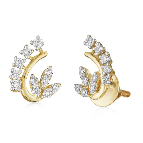 VFM 14K Yellow Gold Diamonds Earring - VFM443