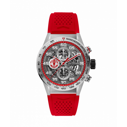 TAG HEUER CARRERA CALIBRE MANCHESTER UNITED SPECIAL EDITION HEUER 01 AUTOMATIC 100m - 43mm - CAR201M.FT6156