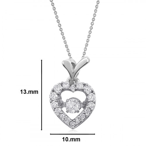 Diamond Heartbeat Pendant (White Gold) DHWGP